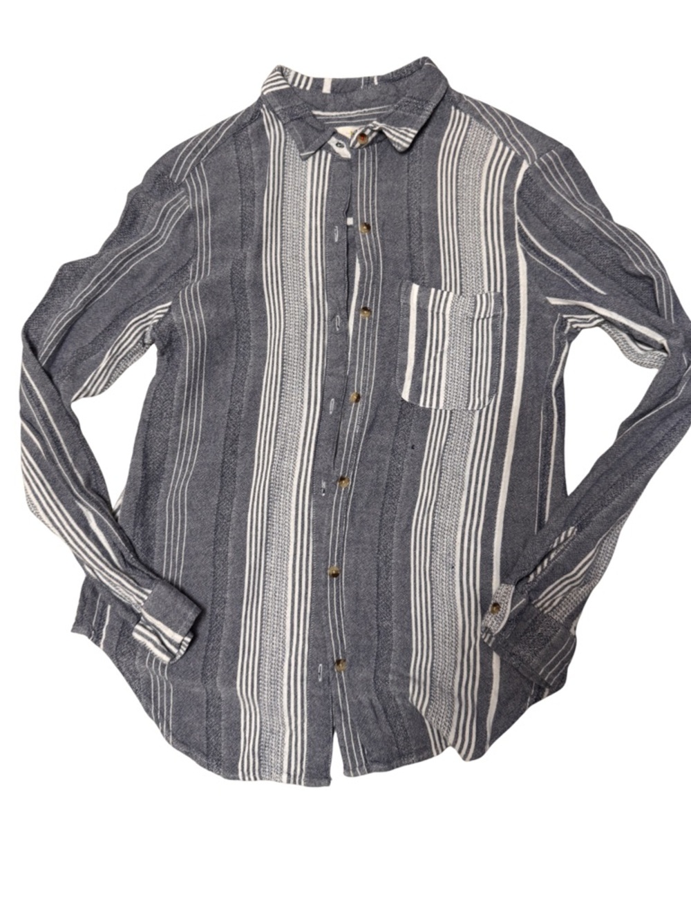 Anthropologie Maeve women's Navy & White Striped Button-Down Shirt